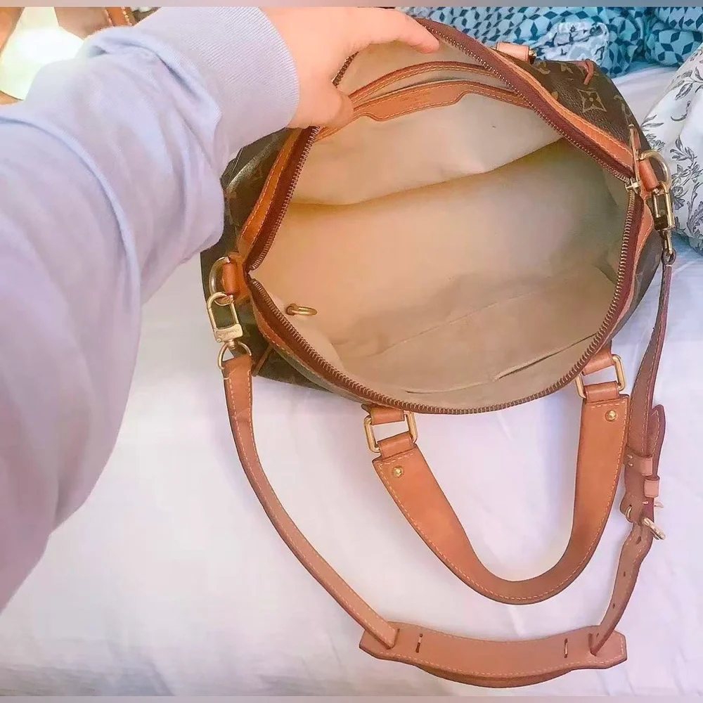 Louis Vuitton Brown and Tan Monogram Canvas‎ Retiro GM Bag Satchel